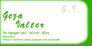 geza valter business card