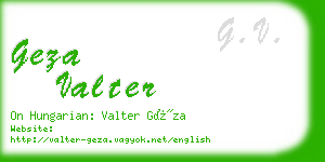 geza valter business card